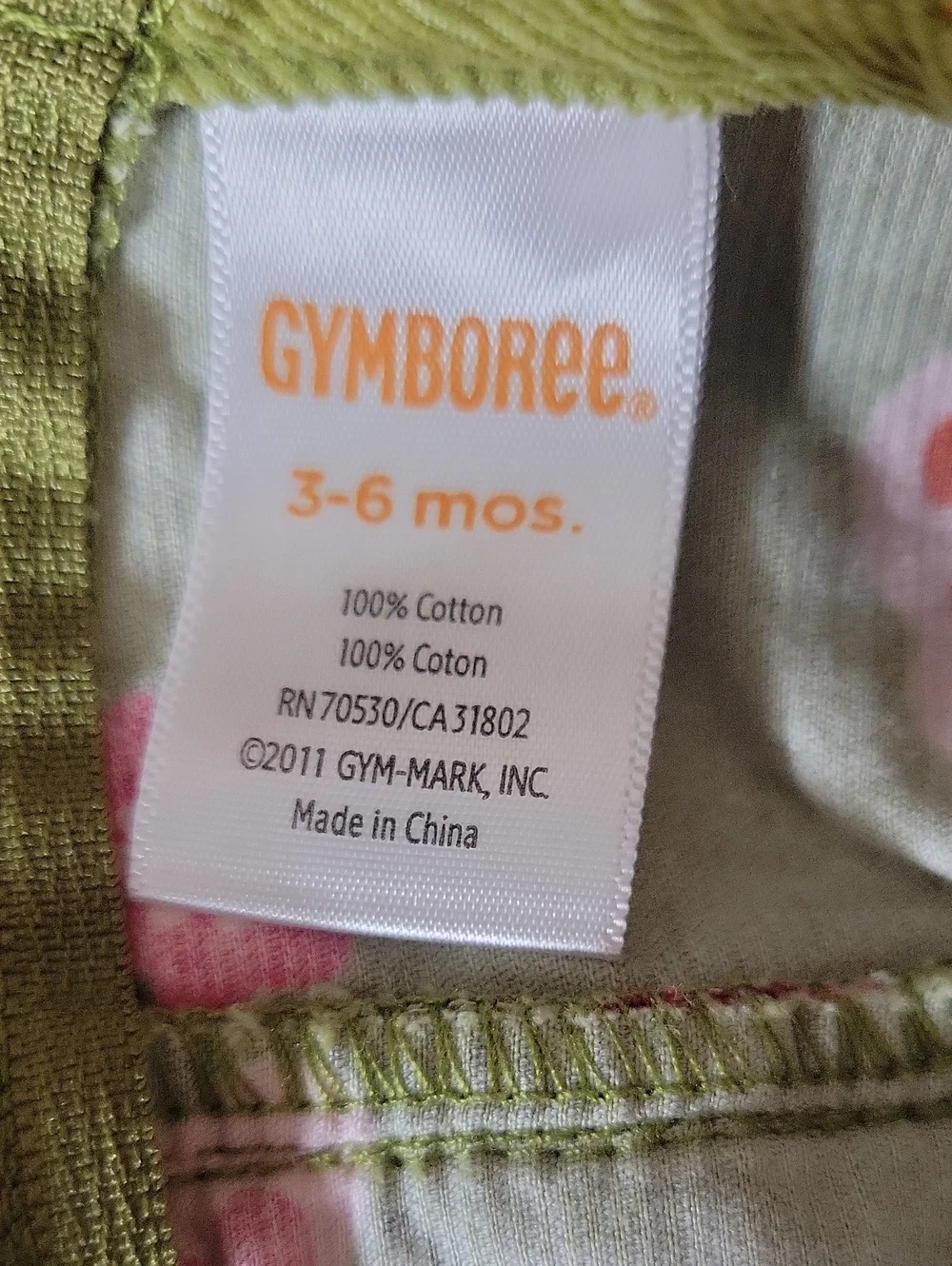 Gymboree 2012 BUTTERFLY BLOSSOMS Corduroy Jumper Sz 3-6M